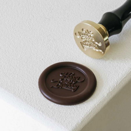 Ustensile Diverse Ciocolaterie - Stampila pentru Sigiliu Decoruri Ciocolata Model Happy Birthday Ø 6 cm