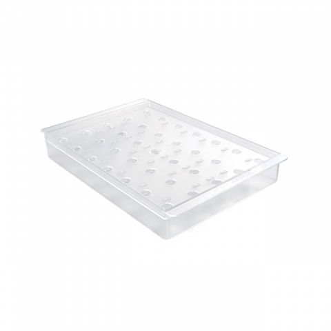 Cofetarie - Ustensile - Suport 24 Produse pe Bastonase, 36 x 23.5 x H 4.8 cm, Plastic Transparent