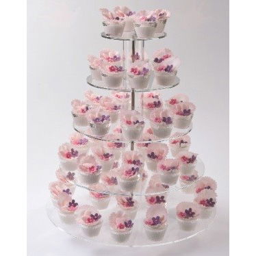 Suporturi Bufet, Candy Bar - Suport Bufet 5 Etaje, Plexiglas Transparent, Ø 50 x H 53 cm