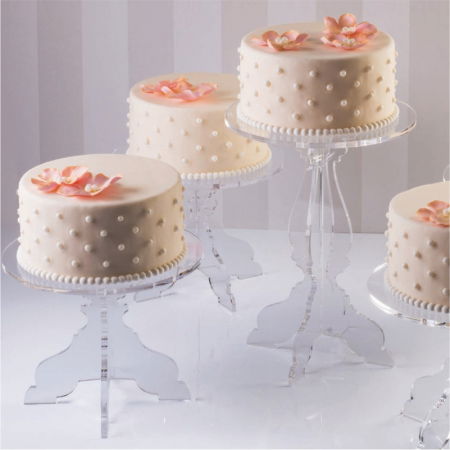 Suporturi Bufet, Candy Bar - Suport Bufet Cristal Baroc, Plexiglas Transparent, Ø26xH21cm