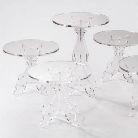 Suport Bufet Cristal Baroc, Plexiglas Transparent, Ø26xH35cm [2]