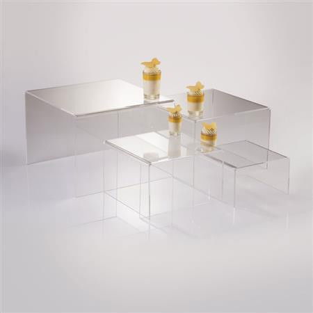 Suporturi Bufet, Candy Bar - Suport Bufet Modular 4 Trepte, Plexiglas Transparent, H 12 - 26 cm