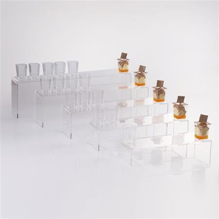 Ambalaje, Etichete, Suporturi - Suport Bufet Modular 5 Trepte, Plexiglas Transparent, H 5 - 15 cm