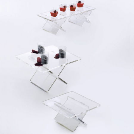 Suporturi Bufet, Candy Bar - Suport Bufet Plexiglas Transparent 30 x 30 x H 19 cm