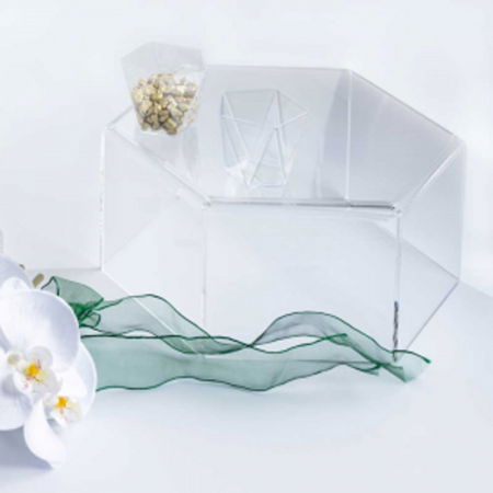 Suporturi Bufet, Candy Bar - Suport Bufet Plexiglas Transparent Hexagon Mosaic Ø 24 x H 12.5 cm