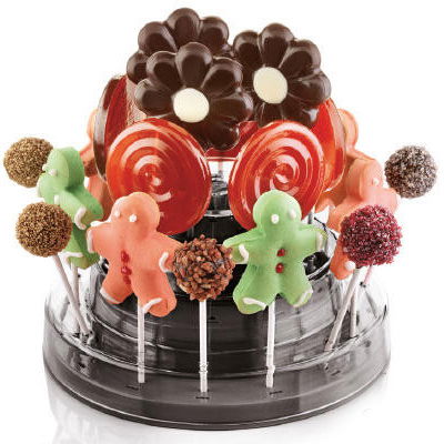 Suport LolliPops/CakePops, 27 Produse, Plastic Negru 3 Etaje, 22.5 x H 11 cm [4]
