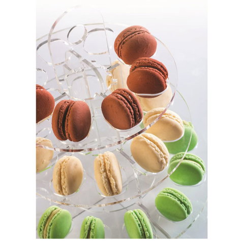 Suport Macarons 3 Etaje, Plexiglas Transparent, Ø 24 x H 28 cm [2]