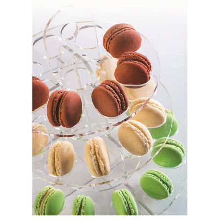 Suport Macarons 3 Etaje, Plexiglas Transparent, Ø 24 x H 28 cm [2]