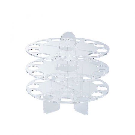 Suporturi Macarons, Cupcakes, LolliPops - Suport Macarons Plexiglas Transparent, 3 Etaje, Ø 24.7 x H 23.2 cm