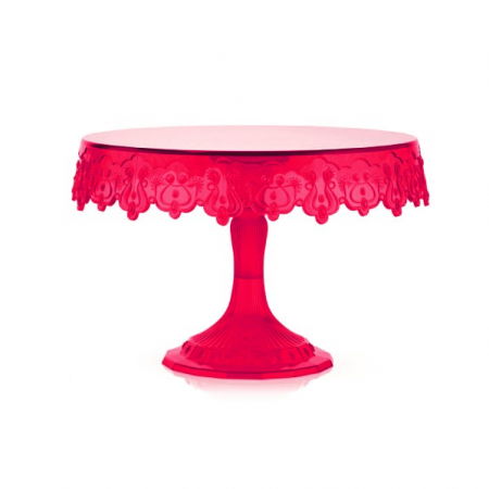 Suporturi Bufet, Candy Bar - Suport Tort / Bufet, Plastic Rosu, Ø 23 x H 15 cm