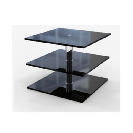 Suporturi Bufet, Candy Bar - Suport Tort / Bufet Rubik's Cube 3 Etaje, Plexiglas Negru, 16.6 x 16.6 x H 13.2 cm