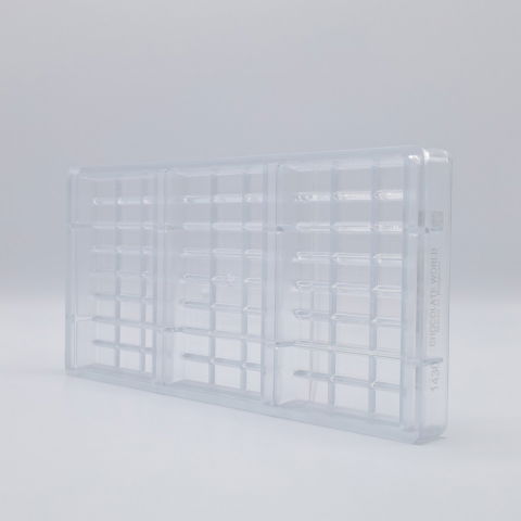 Ciocolaterie - Matrite, Ustensile - Tablete Ciocolata 12.4 x 7.7 x H 1.5 cm, Matrita Policarbonat Tableta, 3 cavitati, 138 gr