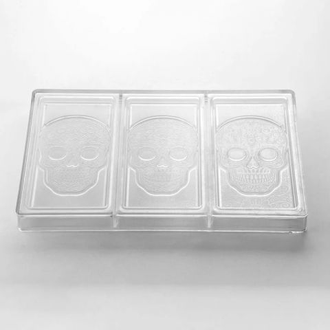 Tablete Ciocolata 15.4 x 7.7 x H 0.9 cm - Matrita policarbonat Craniu, 3 cavitati, 100 gr [3]