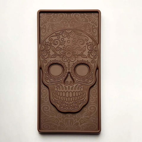 Oferta Cantitate - Tablete Ciocolata 15.4 x 7.7 x H 0.9 cm - Matrita policarbonat Craniu, 3 cavitati, 100 gr