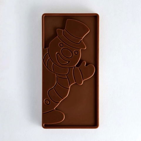 Ciocolaterie - Matrite, Ustensile - Tablete Ciocolata 15.4 x 7.7 x H 0.9 cm - Matrita policarbonat Om de Zapada, 3 cavitati, 100 gr