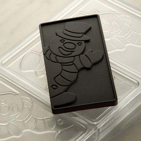 Tablete Ciocolata 15.4 x 7.7 x H 0.9 cm - Matrita policarbonat Om de Zapada, 3 cavitati, 100 gr [3]