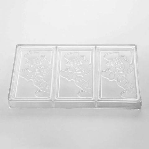 Tablete Ciocolata 15.4 x 7.7 x H 0.9 cm - Matrita policarbonat Om de Zapada, 3 cavitati, 100 gr [2]