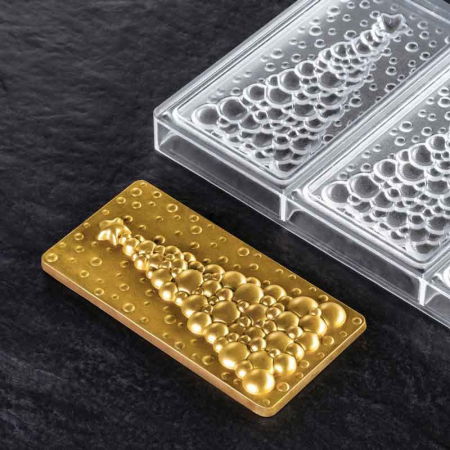 Tablete Ciocolata 15.4 x 7.7 x H 1.3 cm - Matrita policarbonat Bubble Tree, 3 cavitati [3]