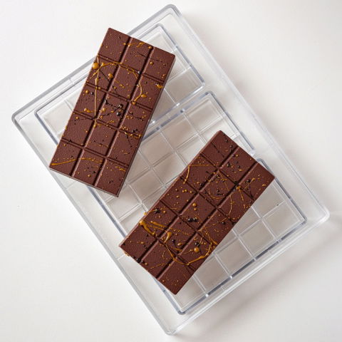 Tablete Ciocolata 15.5 x 7.5 x H 2 cm - Matrita Policarbonat Dubai, 3 Cavitati, 120 gr [2]