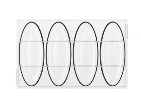 Ciocolaterie - Matrite, Ustensile - Tablete Ciocolata 15.6 x 5.8 x H 1.4cm - Matrita policarbonat Sogno, 4 cavitati (CH044)