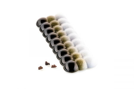 Ciocolaterie - Matrite, Ustensile - Tablete Ciocolata 15.6 x 6.1 x H 1.4 - Matrita Policarbonat Bubbles, 4 cavitati (CH011)
