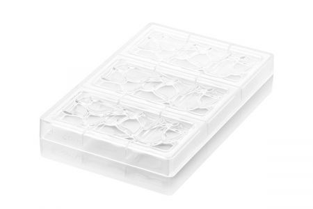 Ciocolaterie - Matrite, Ustensile - Tablete Ciocolata 15 x 7 x H 0.8 cm - Matrita Policarbonat Virgula, 3 cavitati (CH008)