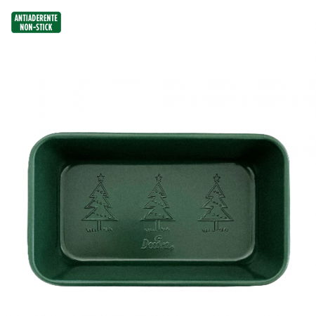 Forme, Tavi Coacere - Tava Chec / Cozonac Celebration Verde 24 x 14 x H 6.5 cm, Metal Antiaderent