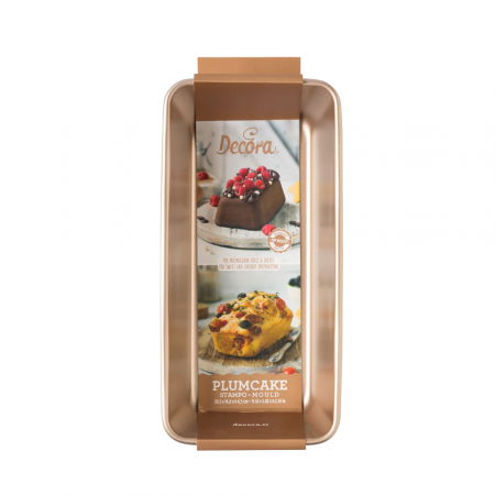 Forme, Tavi Coacere - Tava Chec / Cozonac Roz Vintage 29.5 x 14.8 x H 6.5 cm, Aluminiu Antiaderent