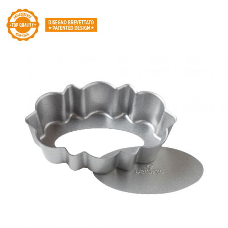 Forme, Tavi Coacere - Tava Coacere Margini Festonate si Baza Detasabila 11.5 x 7.5 x H 3 cm, Aluminiu Antiaderent