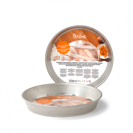 Cofetarie - Ustensile - Tava cu Margini Evazate pentru Placinta / Prajitura, Ø 20 x H 4 cm, Tabla Cositorita