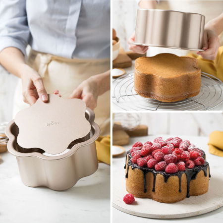 Tava Floare / Angel Cake Roz Vintage Ø 22 x H 10 cm, Aluminiu Antiaderent [4]