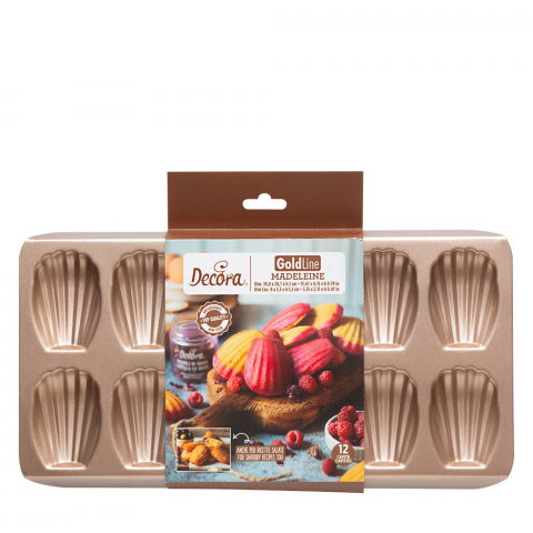 Forme, Tavi Coacere - Tava Madeleine 12 Cavitati 8 x 5.5 x H 1.2 cm, Aluminiu Antiaderent