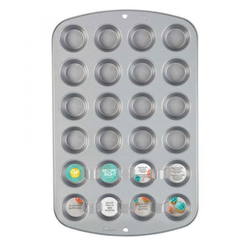 Forme, Tavi Coacere - Tava Minimuffins 24 Cavitati Ø 5 x H 3 cm, Aluminiu Antiaderent, 40x26xH3cm