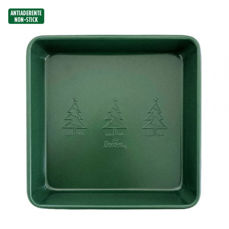 Forme, Tavi Coacere - Tava Patrata Calebration Verde 24 x 24 x H 5 cm, Metal Antiaderent