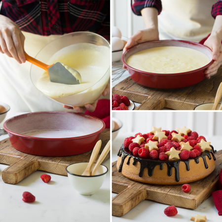 Tava Rotunda Calebration Rosu Ø 24.5 x H 5 cm, Metal Antiaderent [2]