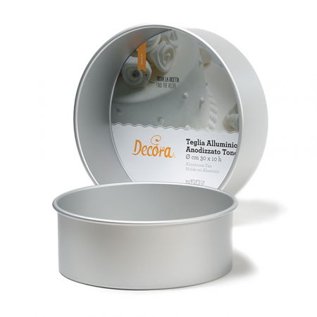 Cofetarie - Ustensile - Tava Rotunda Margini Drepte, Ø 23 x H 10 cm, Aluminiu Anodizat