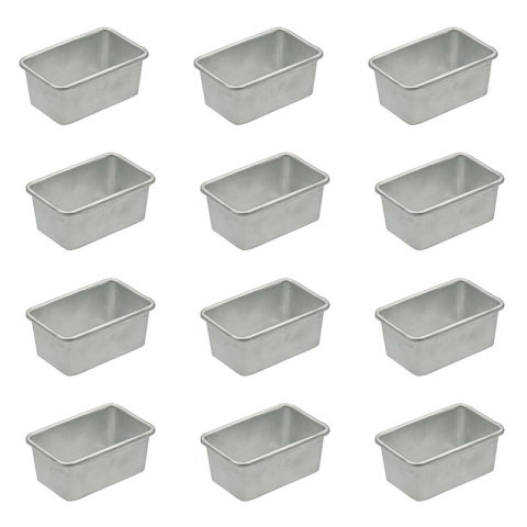 Cofetarie - Ustensile - Tavita Chec Margini Evazate, 8.5 x 5.5 x H 3.5 cm, Aluminiu Ambutisat, Set 12 buc