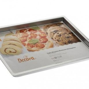 Forme, Tavi Coacere - Tava Dreptunghi Margini Drepte, 40 x 30 x H 2.5 cm, Aluminiu Anodizat