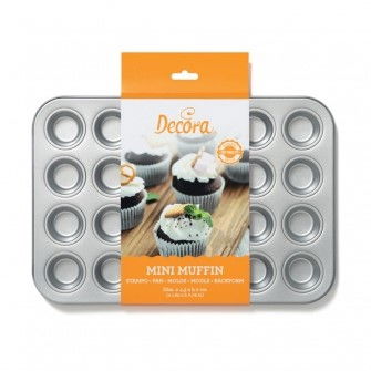Cofetarie - Ustensile - Tava Minimuffins 24 Cavitati Baza Ø 3 Top Ø 4.3 x H 3 cm, Otel Antiaderent