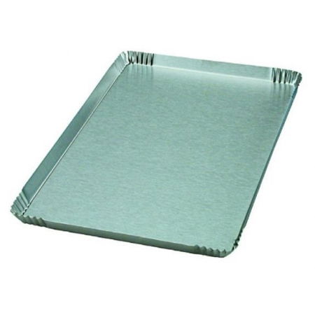 Accesorii Tort, Candy Bar, Bufet - Tavita Prezentare Aluminiu Eloxat, 4 margini, 30.5 x 22.5 x H 2 cm