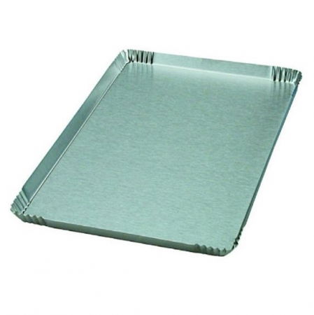 Accesorii Tort, Candy Bar, Bufet - Tavita Prezentare Aluminiu Eloxat, 4 margini, 37.5 x 24.5 x H 2 cm