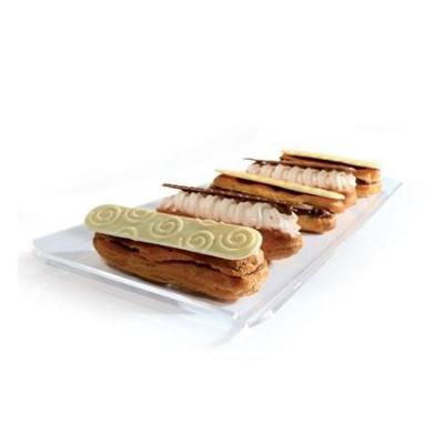 Accesorii Candy Bar, Bufet, Catering - Tavita Prezentare Ecler, Plexiglas Transparent, 40 x 14 x H 1.5 cm