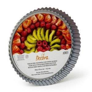 Forme, Tavi Coacere - Tava Tarta cu Margini Festonate si Baza Detasabila, Ø 20 x H 3.5 cm, Otel Antiaderent