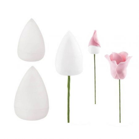 Ustensile Decorare Tort - Trandafir - Bulbi Material Plastic Ø 3.2 si 2.5 cm, Set 24 Buc