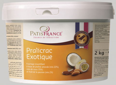 Glazuri, Napaj, Creme Cofetarie - Umplutura / Crema de Migdale, Cocos si Fructul Pasiunii, Pralicrac Exotique, PatisFrance