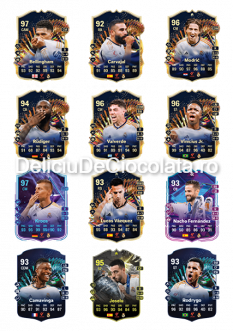 Fotbal, Sport - Vafa imprimata Cartonase FIFA Fotbalisti Model 1, 12 Decoruri Ø 7 cm, A4