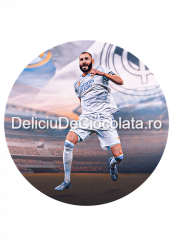 Fotbal, Sport - Vafa imprimata Fotbal Benzema Model 1, Ø 20 cm