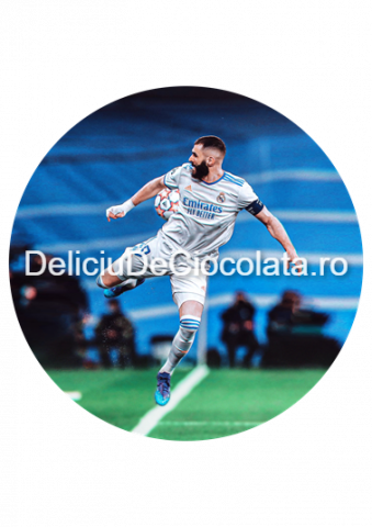 Fotbal, Sport - Vafa imprimata Fotbal Benzema Model 2, Ø 20 cm