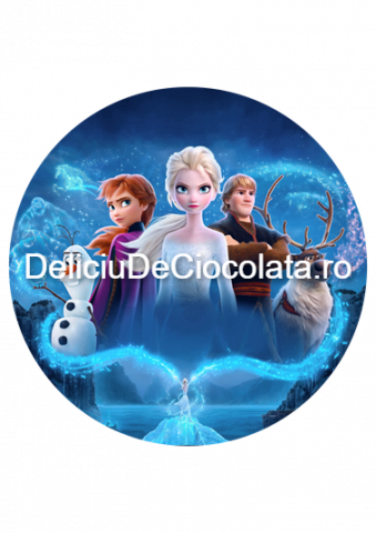 Decoratiuni Comestibile, Decor Tort - Vafa imprimata Frozen Model 1, Ø 20 cm