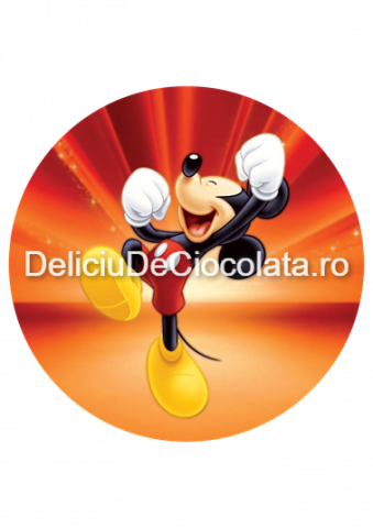 Decoratiuni Comestibile, Decor Tort - Vafa imprimata Mickey Mouse Model 6, Ø 20 cm